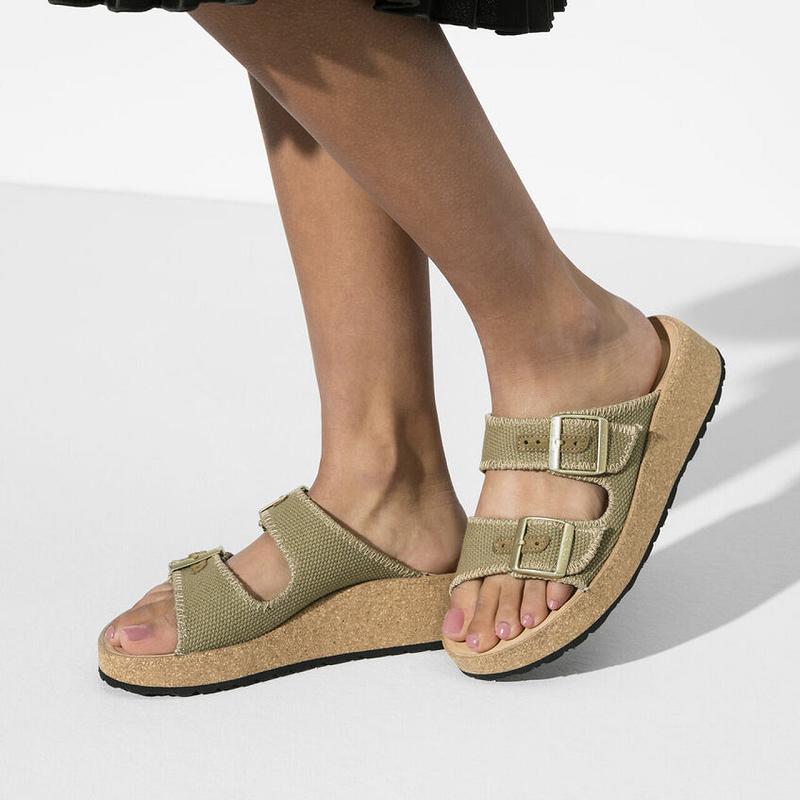 Birkenstock Papillio Gabriela Canvas Sandaler Dame Khaki | DK 368OKI